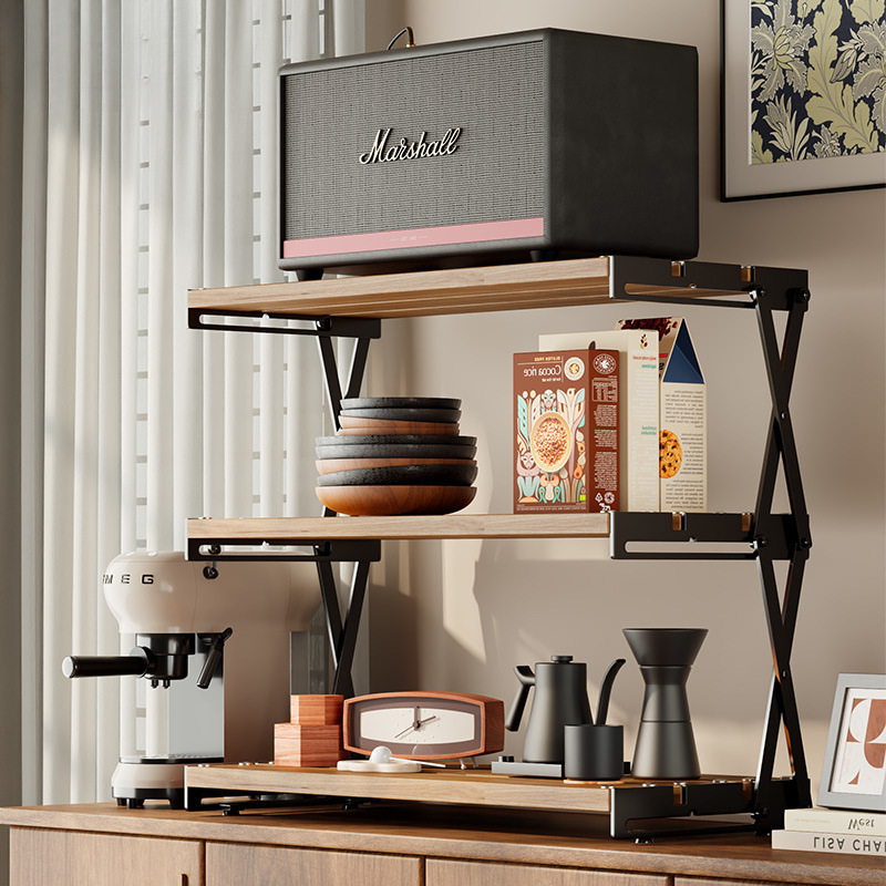 Estante de escritorio Estante de almacenamiento plegable hecho a mano para deportes electrónicos Estante en capas aumentado Estante multicapa de acero inoxidable para oficina