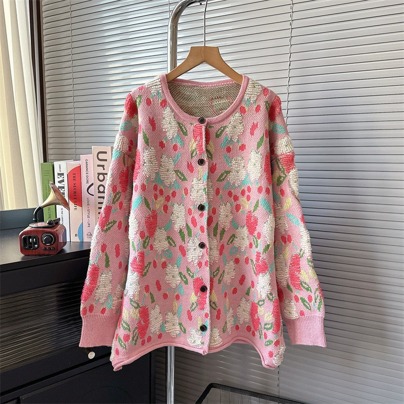 Мягкий восковой свитер с длинными рукавами, Свободный вязаный кардиган в ленивом стиле для похудения для осени и зимы, Женский нишевый Топ