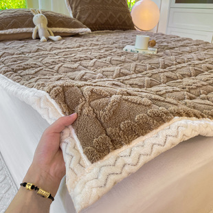 Class A Tafel Fleece Mattress Cushion Thickened Milk Fleece Mattress Cushion Machine Washable Thin Coral Fleece Non-Slip Mattress