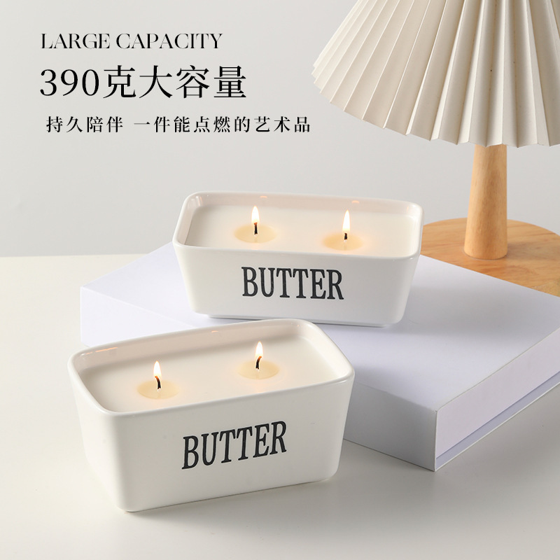雅风跨境380g黄油罐伴手礼大豆蜡氛围装饰亚马逊无烟驱蚊香薰蜡烛|undefined