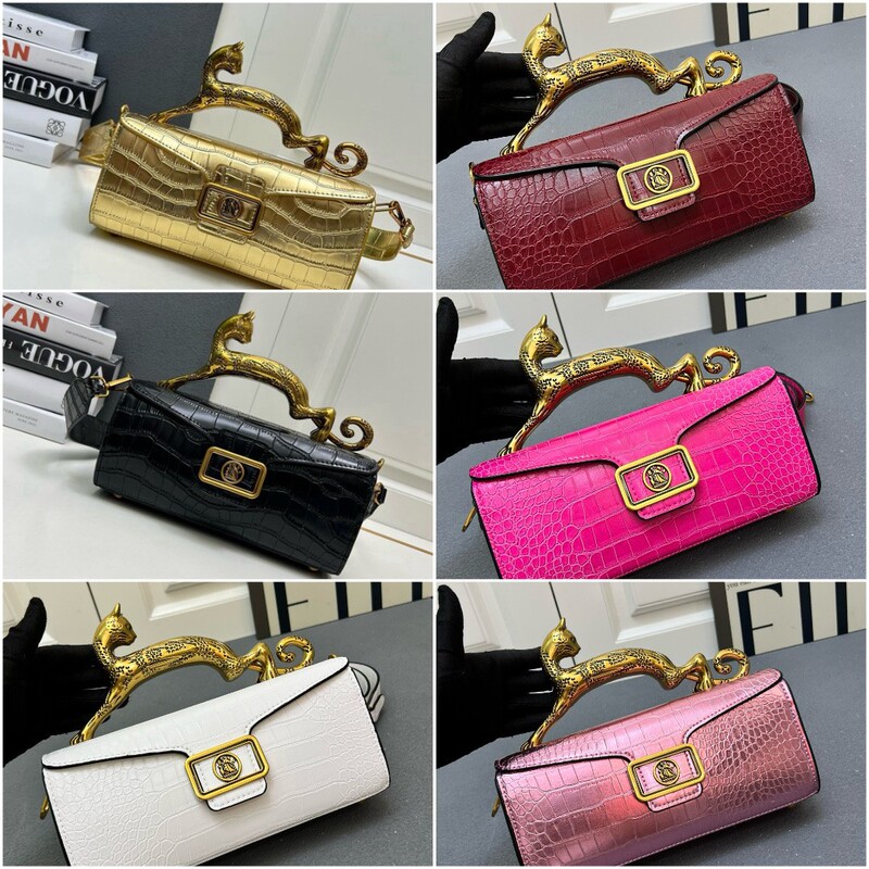 Crocodile-Patterned Women's Handbag from Sina, Cross-Border Foreign Trade, European and American Fashion, Simple Shoulder Bag, Unique Hard-Handle Crossbody Bag