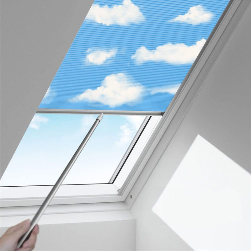 Manual Push-Pull Ceiling Honeycomb Curtain Without Punching Office Kitchen Window Blackout Waterproof Sunscreen Curtain Cross-Border