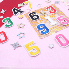 廠家彩色數字布貼 校服號碼標記號 熨燙0-9刺繡補丁貼