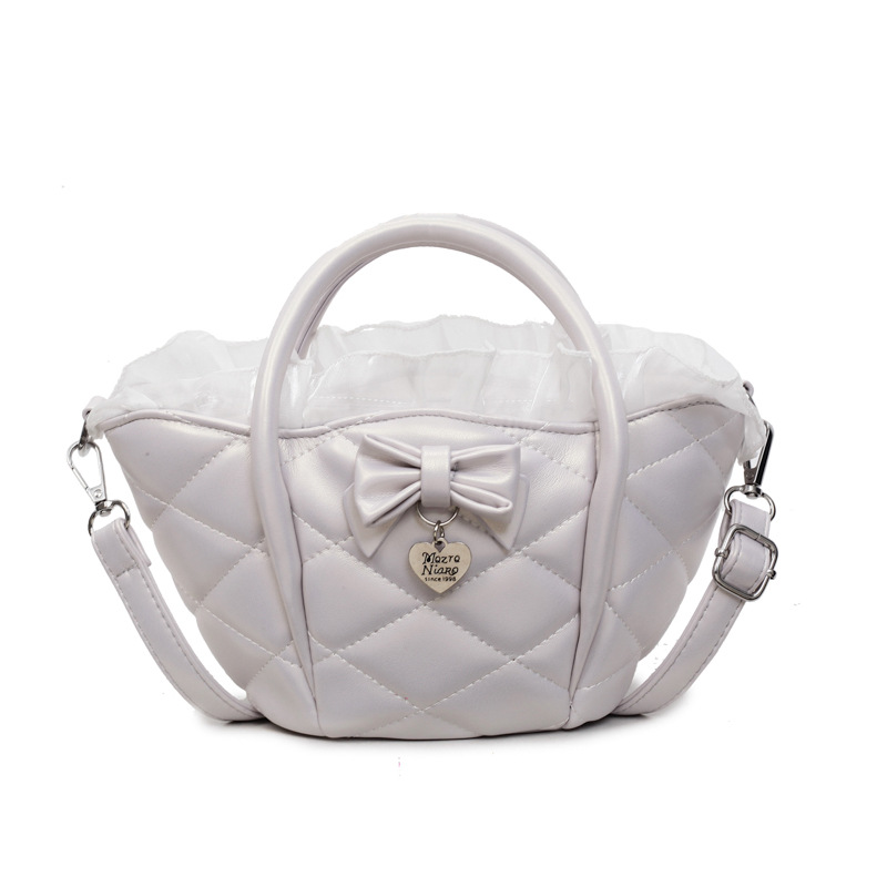 Versión coreana del bolso de nicho 2025 verano nuevo bolso femenino lindo lazo bolso de hombro bolso de mensajero bordado de diamantes