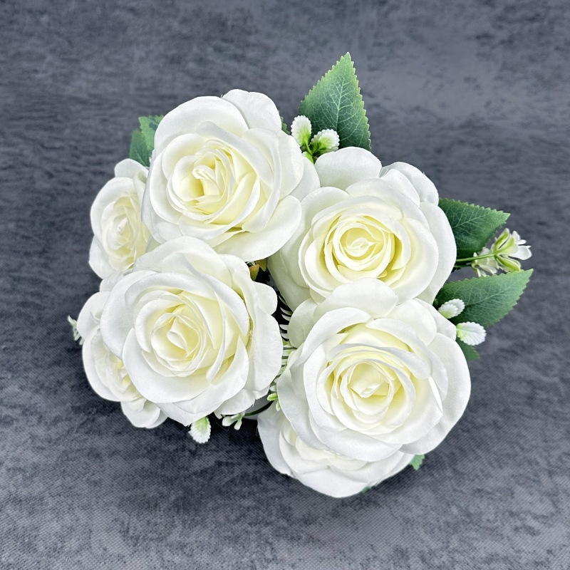 Simulación de flores de 7 cabezas de flores europeas decoración decorativa decoración de flores falsas al por mayor