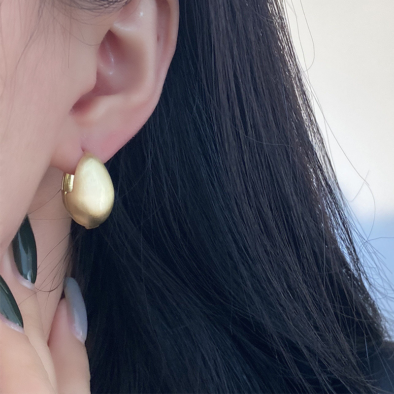 Simple Style Solid Color Copper Gold Plated Silver Plated Earrings 1 Pair