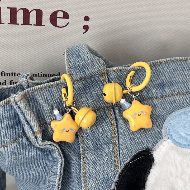 Cn88 Cute Hat Star Bell Keychain Ins Style Girly Pendant Couple Best Friend Gift Accessories Keychain