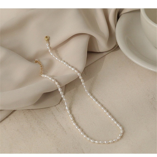  New French Niche Design Clavicle Chain Necklace Retro Baroque Natural Freshwater Pearl Necklace for Women
