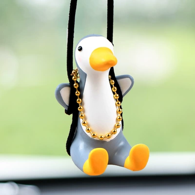 Car hanging – Perfume Handmade Duck - penguin-duck-gray-figure