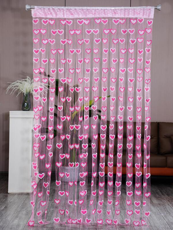 Tassel Two-Color Love Door Curtain Princess Room Layout Curtain Children's Room Kindergarten Decorative Line Curtain Partition