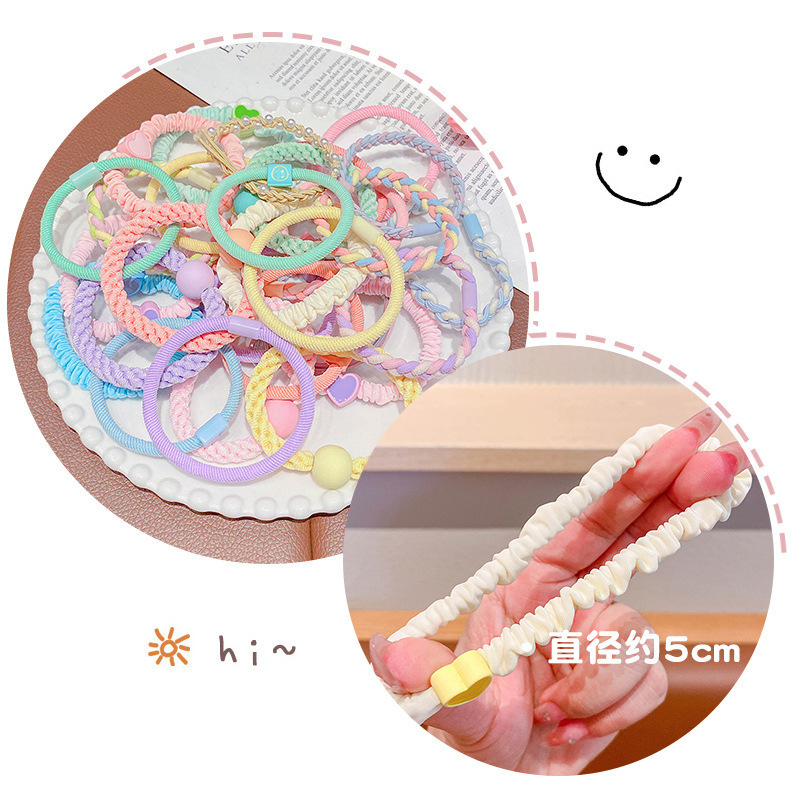Gomas para el cabello de colores, elásticas y suaves, no dañan el cabello, set al por mayor para niñas