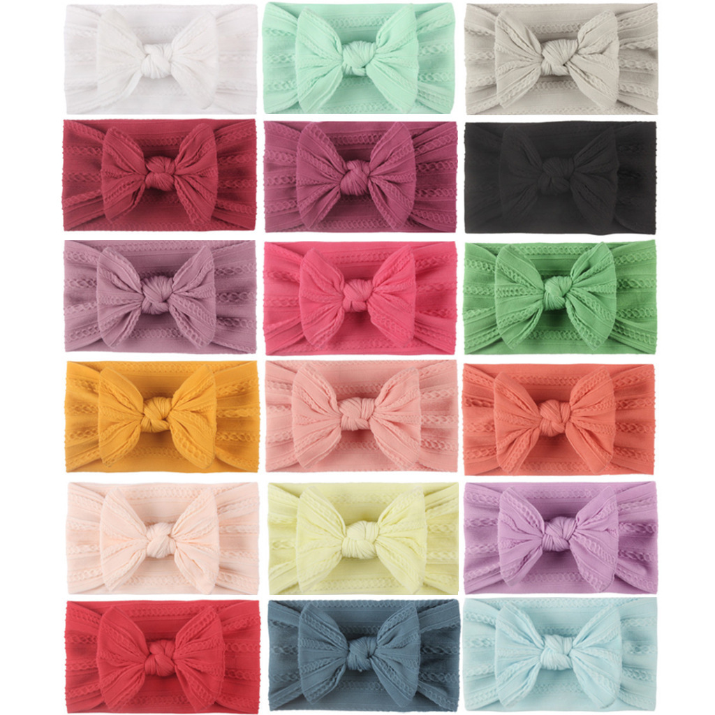 جذاب اللون الصامد قماش Bowknot رباط شعر display picture 3