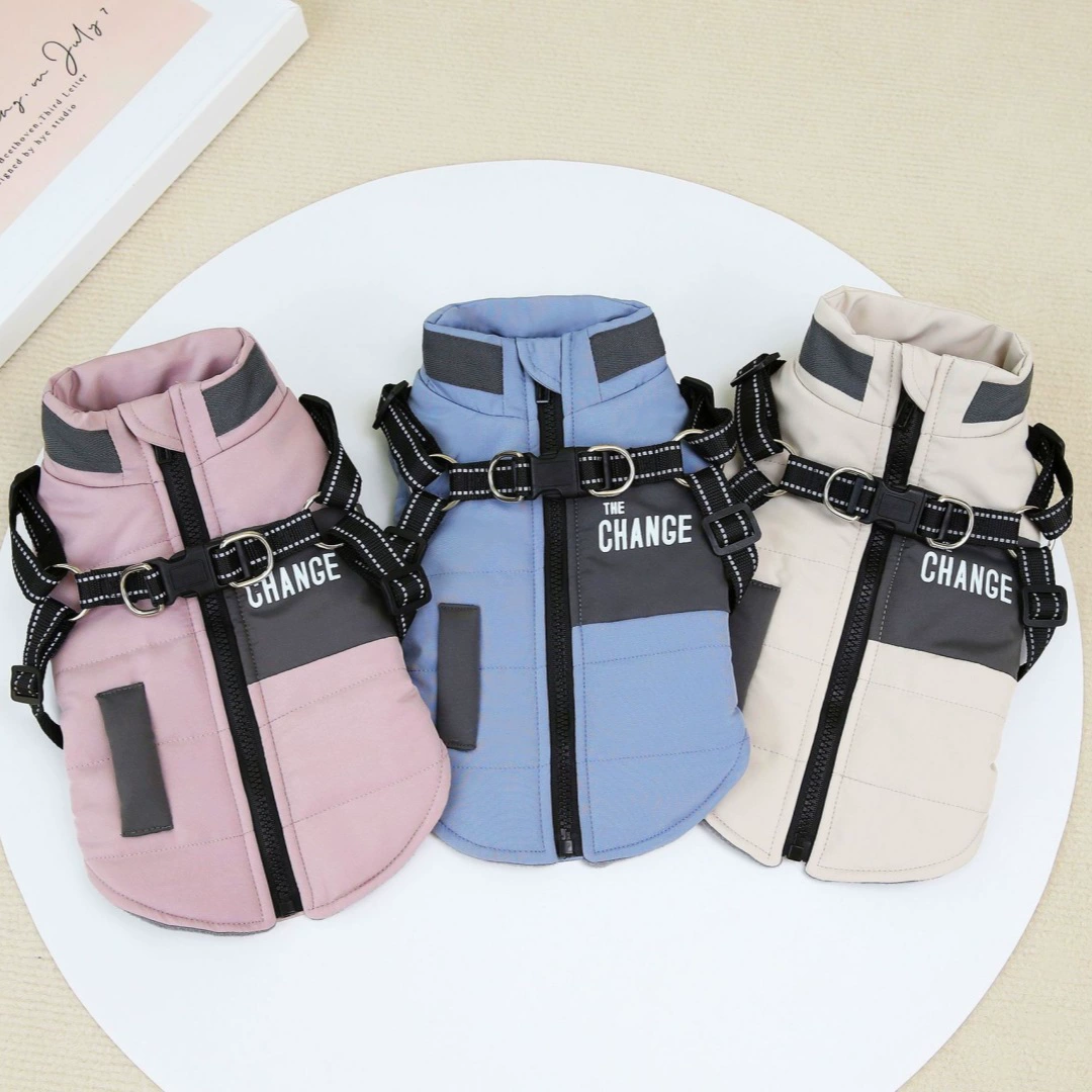 Новая одежда для собак, осенне-зимняя ветрозащитная одежда для домашних животных, хлопковое пальто для собак, светоотражающая утолщенная теплая одежда для домашних животных