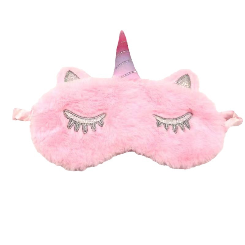 2023 nuevo unicornio lindo chica felpa sombreado máscara de ojos invierno dibujos animados niños estudiante sueño chica especial