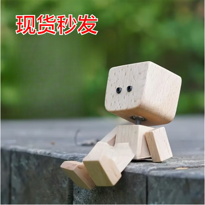 跨境 Shaking Feet Wooden Doll 木头人汽车装饰摆件摇摆晃动木头|undefined