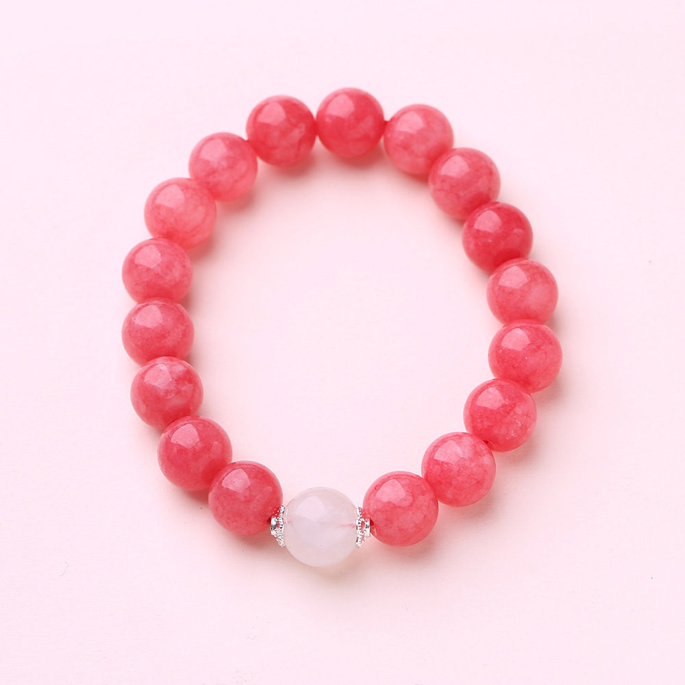 Temple Rhodolite Bracelet For Women Moonstone Passepartout Peach Blossom Bracelet Natural Gemstone Beaded Bracelet