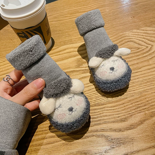 Gray lamb shoe socks 1 double