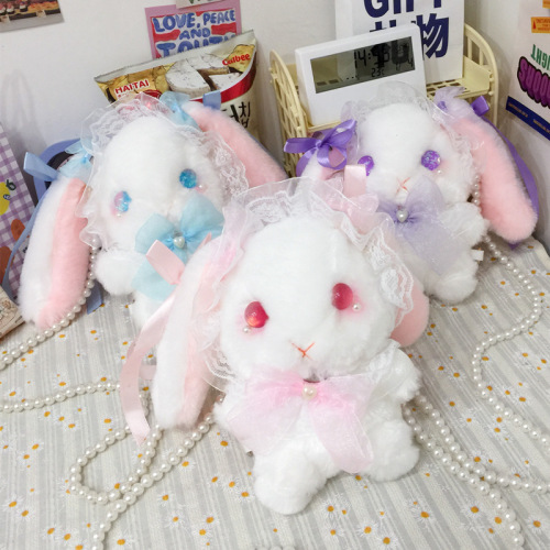 Summer New Cute Lace Rabbit Accessory Bag, Japanese Lolita Girl Single Shoulder Crossbody Cartoon Bag