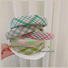 2023 Early Spring New All-Match Plaid Hairband, Preppy-Style Elegant Hair Clip, Heightening Hairband with Sponge for a Fuller Crown, Wide Hair Accessories