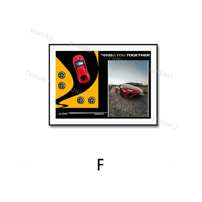 Modelo de coche pintura decorativa sala de estar Fondo pared pintura decorativa pintura tridimensional hecha a mano dormitorio moda tienda de juegos atmósfera de dibujos animados