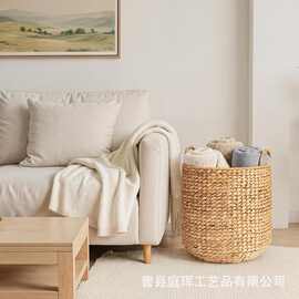 跨境水葫芦草编收纳篮大容量可手提编织收纳筐脏衣篮玩具储物筐