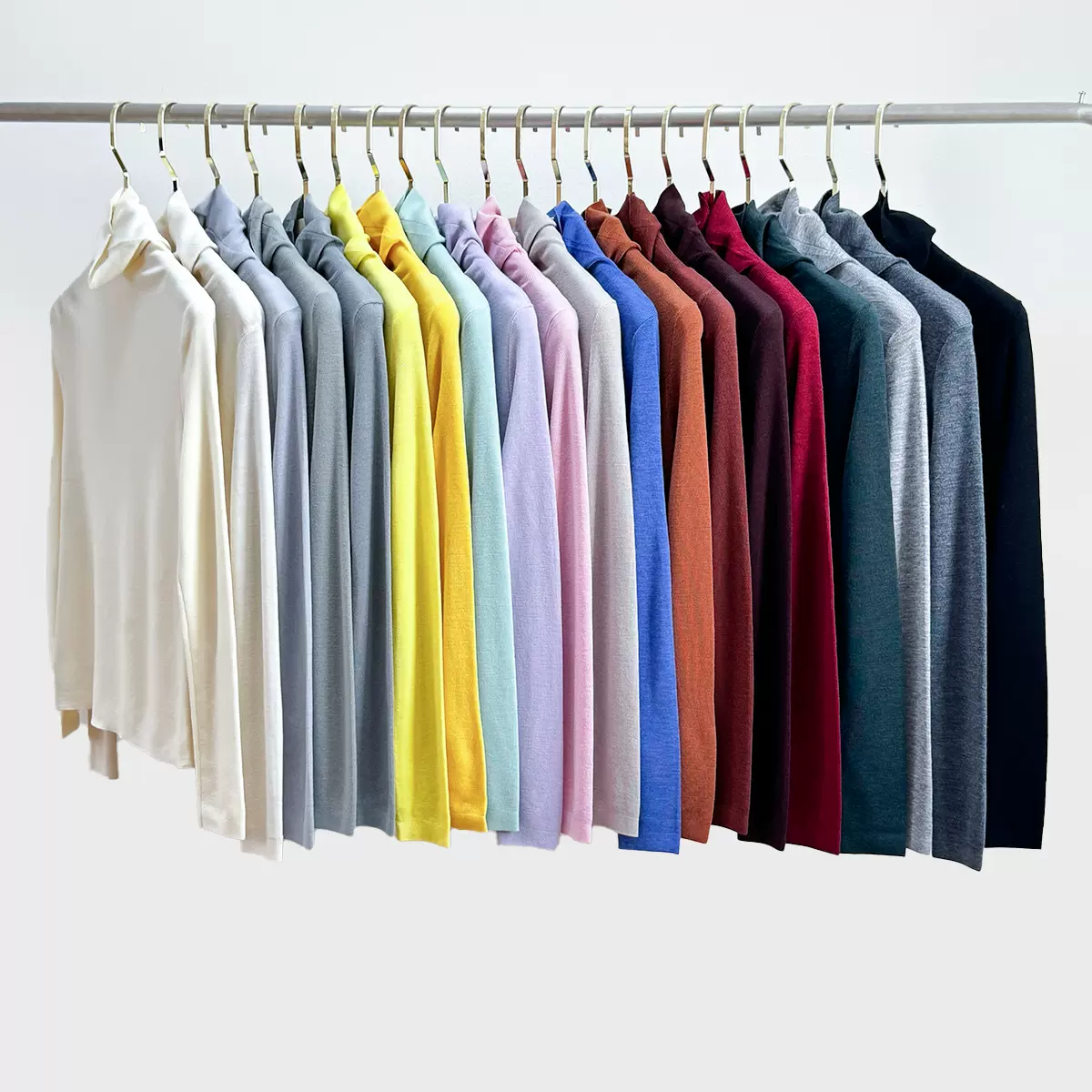 16针精仿纯羊毛堆堆领弹力针织衫可机洗高领针织套头打底衫上衣女