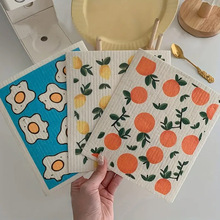 亚马逊爆款瑞典抹布厨房清洁布木浆棉抹布环保可降解布家用洗碗布