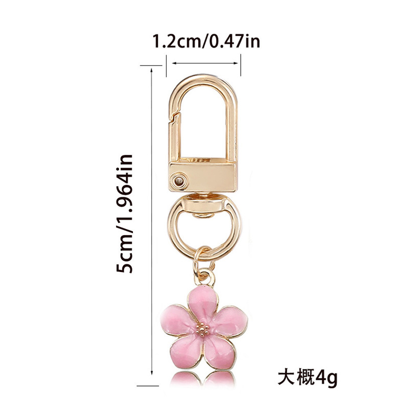 国境を越えた人気の真珠光沢のあるオイルドリップフラワーキーホルダー大きな桜の花びらシンプルなスタイルのUディスクバッグエアポッド小さなペンダント|undefined