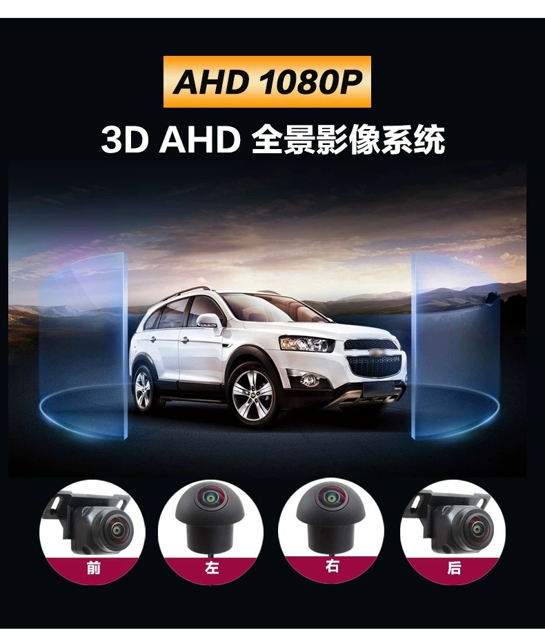 Car-Mounted 360-Degree Panoramic Kit with High-Definition Night Vision, 2D/3D Panoramic Images, 720/1080P Universal Camera
