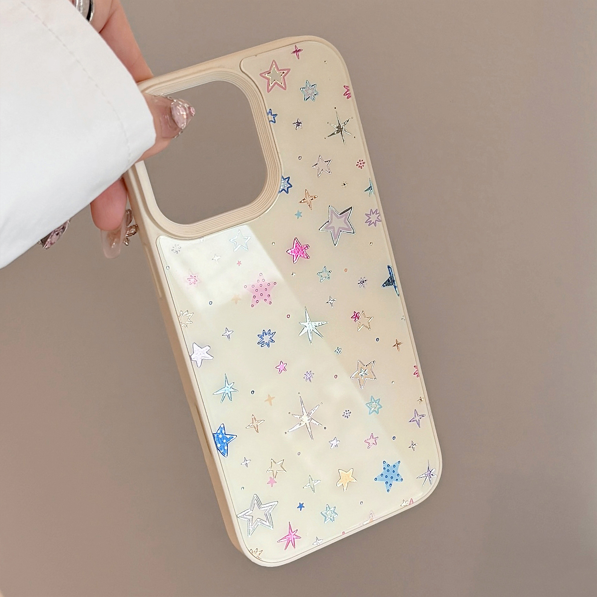 Protective Phone Case With Gilt Colorful Stars For Iphone Models_voghion.com