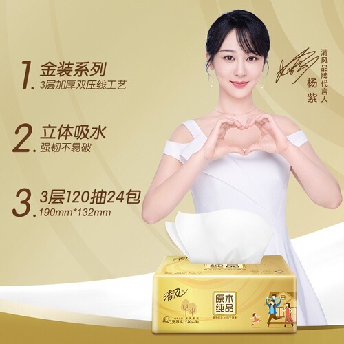 Gold-Trimmed Tissue Paper Whole Carton 24 Large Boxes 120 Pcs Baby Tissue Paper Toilet Paper Napkin Wholesale