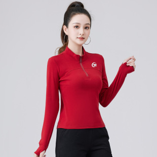 Yang Liping Square Dance Clothing New fleece-lined Long Sleeve Top Women's Autumn and Winter Sports Fitness Dancing Dancing Clothes Cotton