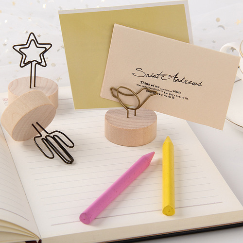 ZAKKA creative retro log note photo holder card holder vertical simple message note decorative ornaments