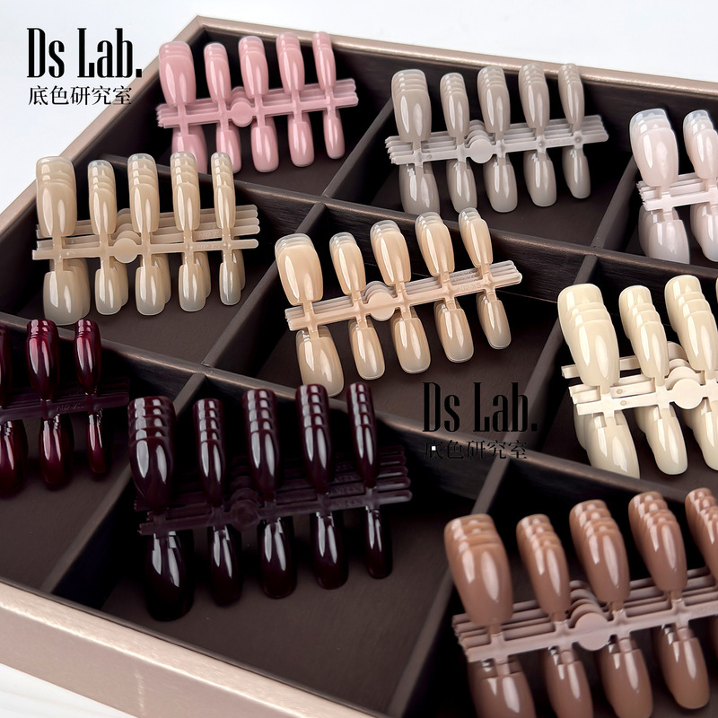 Comes with a Built-In Construction Arc Ultra-Short Ladder Ballet Nail Piece, Short Square Manicure, Naturally Processable, No Sealant, Multi-Color 5-Pack