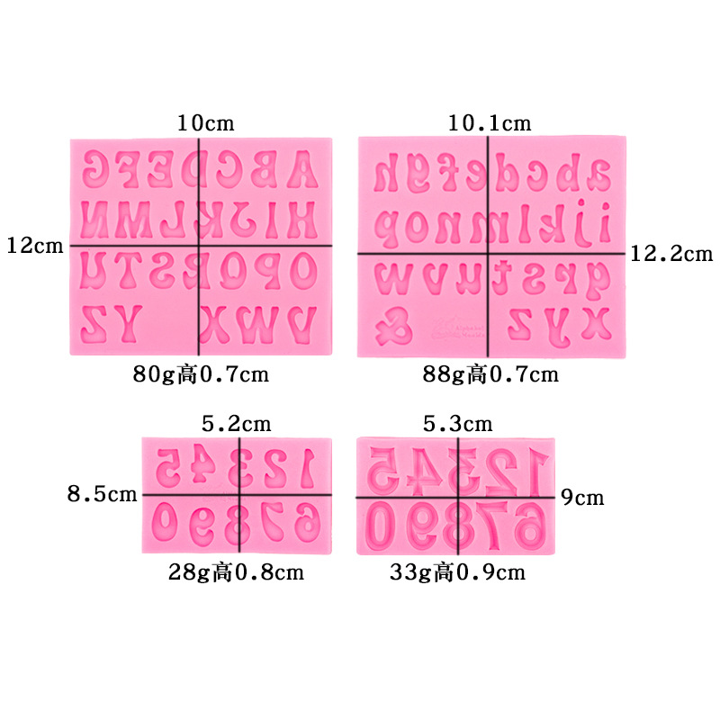Inglés carta fondant silicona molde decoración digital pastel de chocolate accesorios epoxi