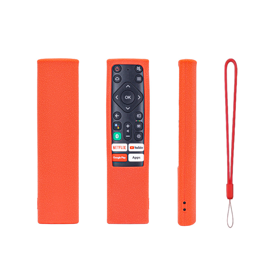 Aplicable para el control remoto de televisión Panasonic RC870P cubierta de silicona gruesa de cuero antideslizante anti-caída cinturón de suspensión luz nocturna