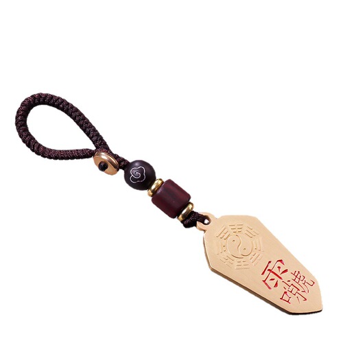 Taoist jewelry supplies Bagua Leizu taboo pure copper edict pendant retro style pendant safe high-end key pendant