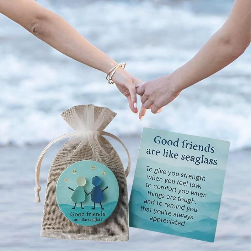 跨境Good Friends Are Like SeaglassKeepsake Gift陶瓷装饰礼物|undefined