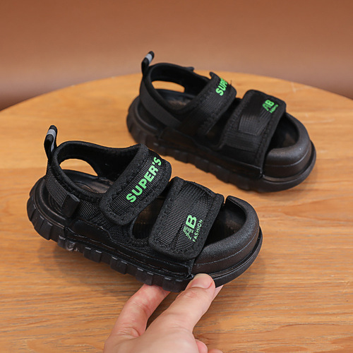 Boys' Shoes  Summer New Children's Anti-Kick Beach Shoes Girls Velcro Soft Soled Children's Sandals Trendy