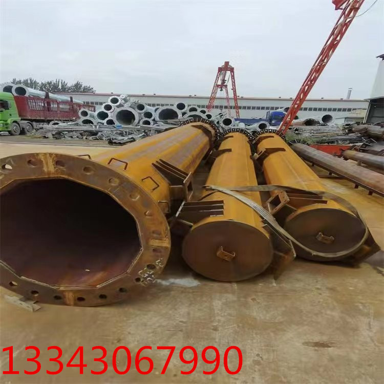 重庆电力钢杆 Q355钢制电力杆 双回路钢管塔 钢桩基础打桩