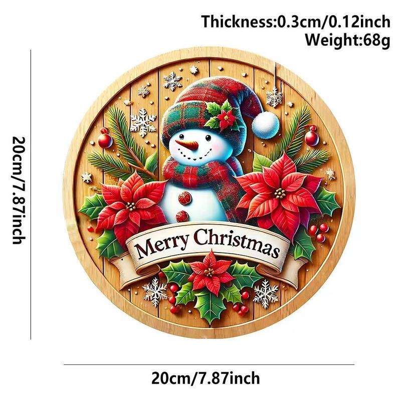クロスボーダークリスマス木製雪だるまペンダント工芸品クリスマス雰囲気装飾ラウンドサインドアサイン|undefined