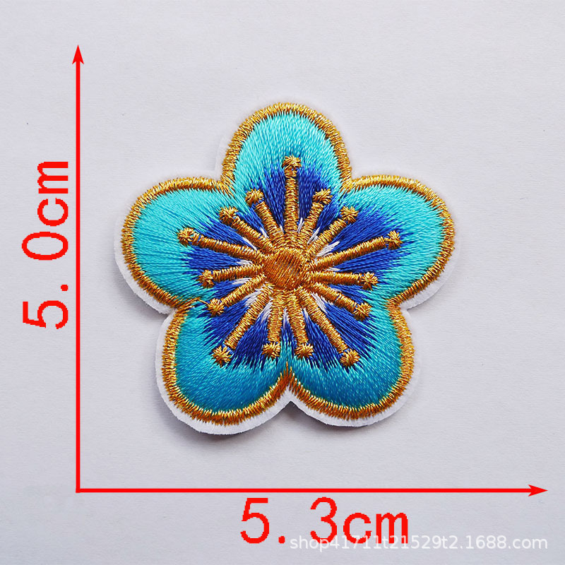 Flor de ciruela bordada tela decoración de ropa escenario accesorios cheongsam vestido vestido flores bordadas calcomanías flores de planchado