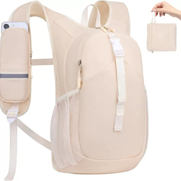 Small hiking backpack, foldable leisure backpack, lightweight backpack with front quick-access pocket
