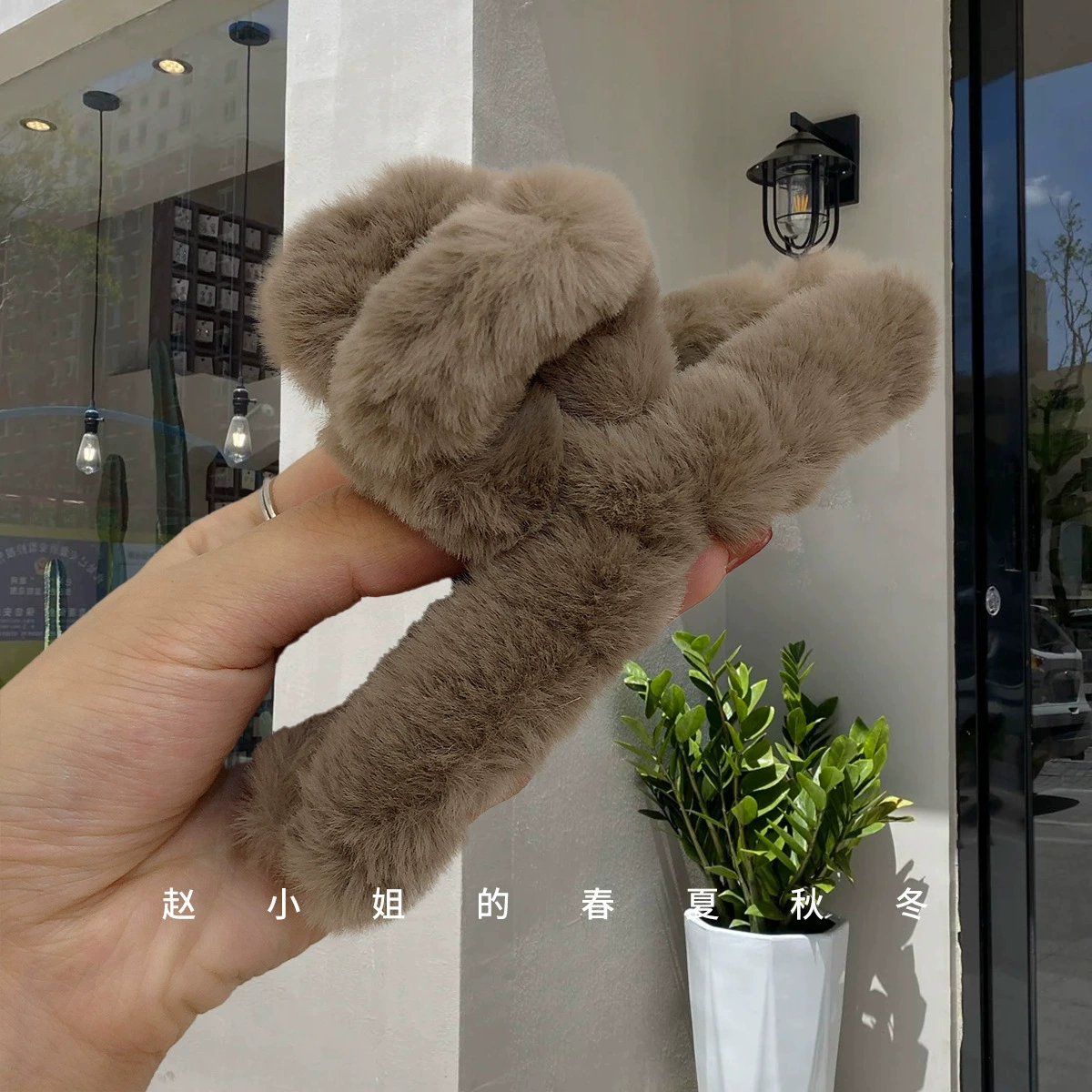 Плюшевая заколка-краб, корейский стиль, искусственный мех, длина 8–14 см