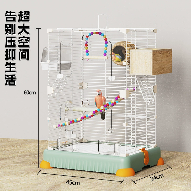 Клетка для попугая, тигровая кожа, черный феникс, пион, вышивка глаз, большой дом, металлическая клетка для дома, большое пространство, декоративная клетка