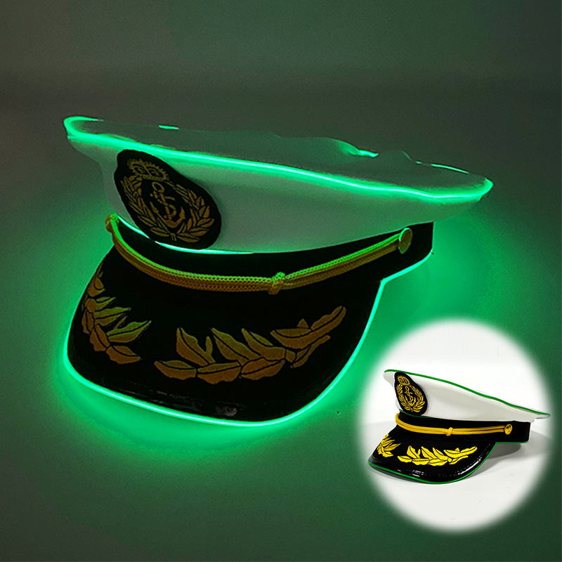 De Halloween nacarado sombrero FIESTA DE Carnaval LED inalámbrico fluorescente colorido Denim luminoso sombrero láser colorido sombrero de vaquero
