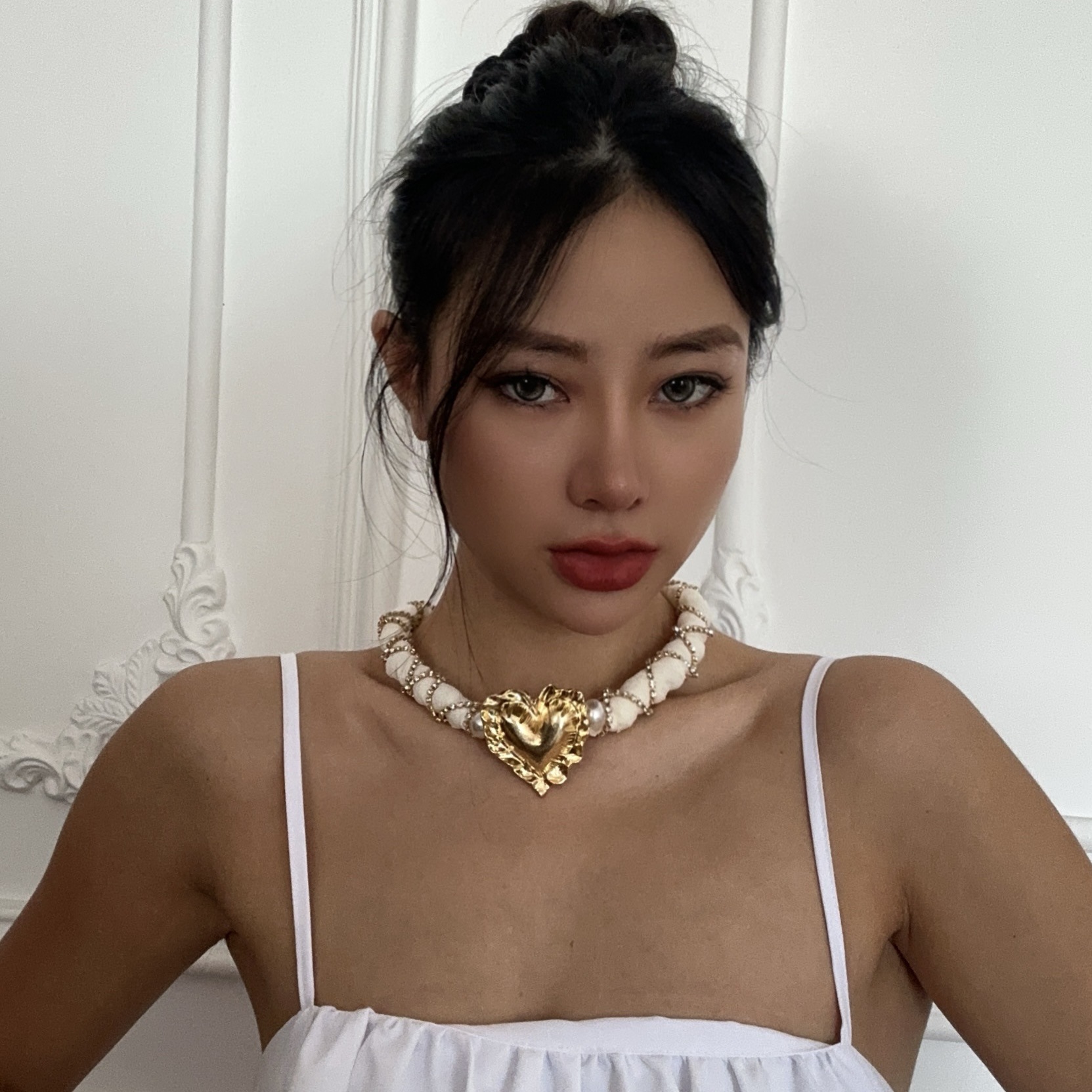 69g Weight Alloy Pendant Material Pendant Necklace Classification 1 Piece Quantity Holiday, Street Occasion Alloy Material Heart Shape Pattern Women's Gender Exaggerated, Simple Style Style Exaggerated Simple Style Heart Shape Alloy Cloth Wholesale Statement Necklaces 2