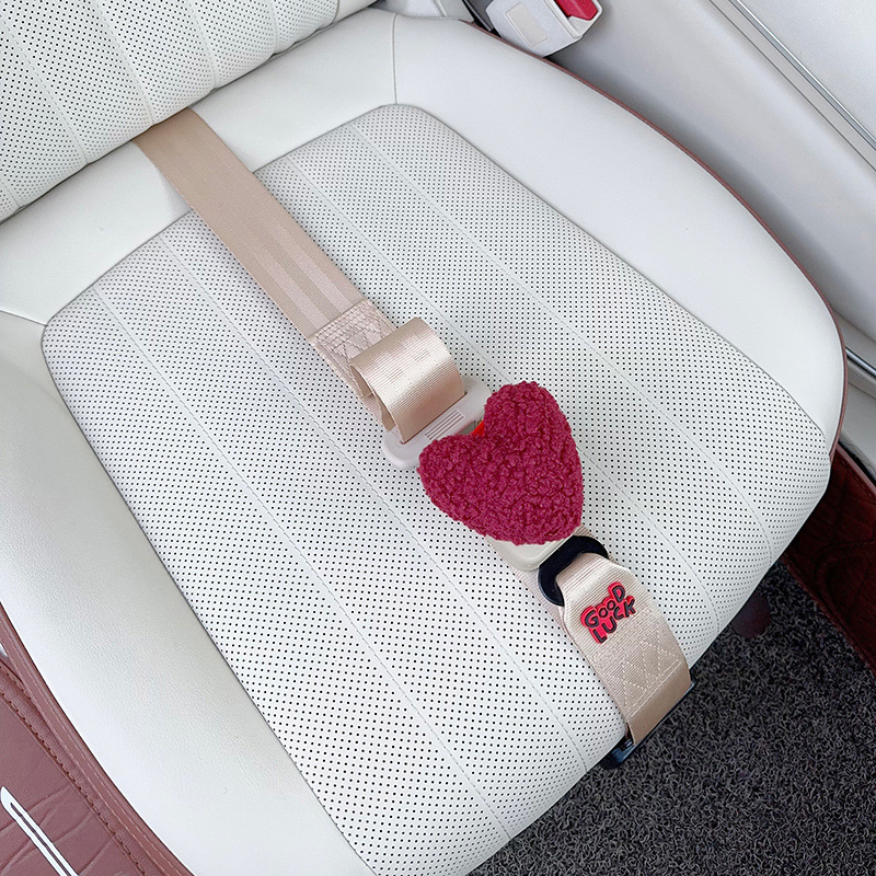 Maternity Seatbelt Adjuster, Qìchē Car seat belt - three-point-anti-strangle-seatbelt-beige-red-heart