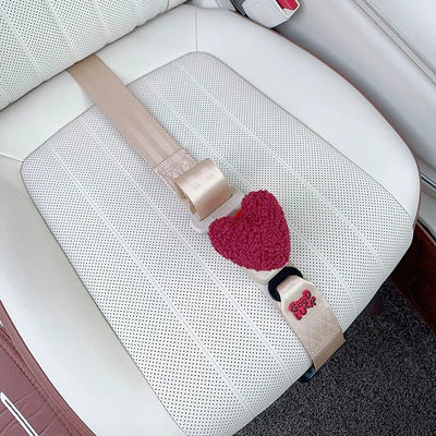Supplies for Women, Car seat belt - three-point-anti-strangle-safety-belt-beige-red-love-heart