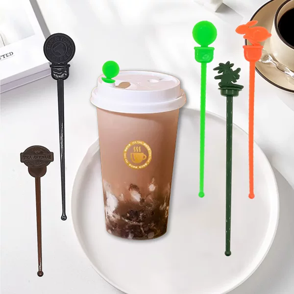 11cm disposable sealing cup plastic coffee milk tea mixing stick bar ktv mixing stick